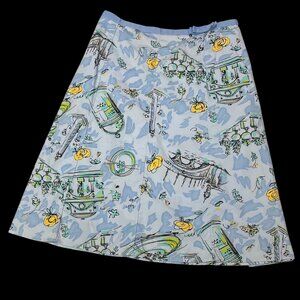Rafaella Blue Floral Skirt – Size 10